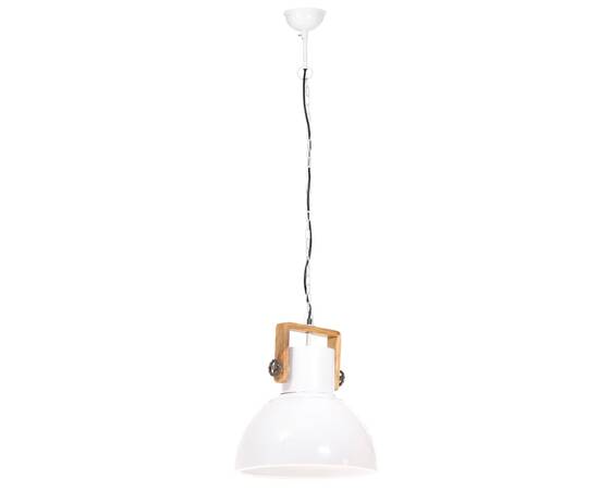 Lampă suspendată industrială, 25 w, alb, 40 cm, e27, rotund, 5 image