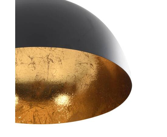 Lustre, 2 buc., negru și auriu, semisferic, e27, 9 image