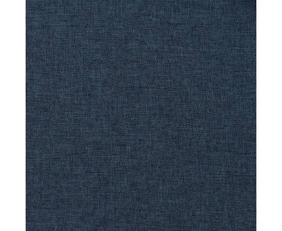 Perdele opace aspect pânză cârlige, 2 buc, albastru, 140x225 cm, 4 image
