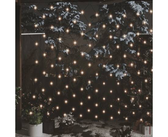 Plasă luminoasă de crăciun, alb cald, 3x2 m, 204 led, int/ext