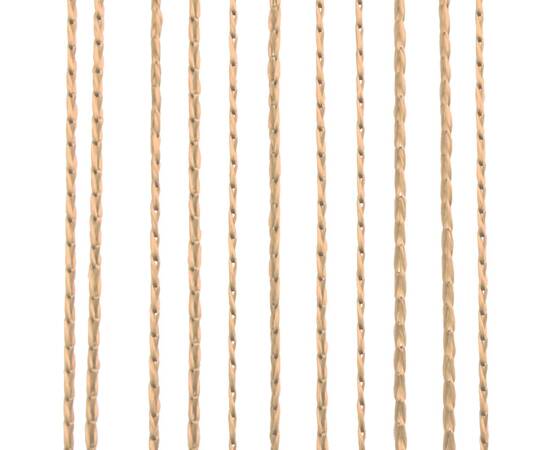 Draperii cu franjuri, 2 buc., 100 x 250 cm, bej, 4 image