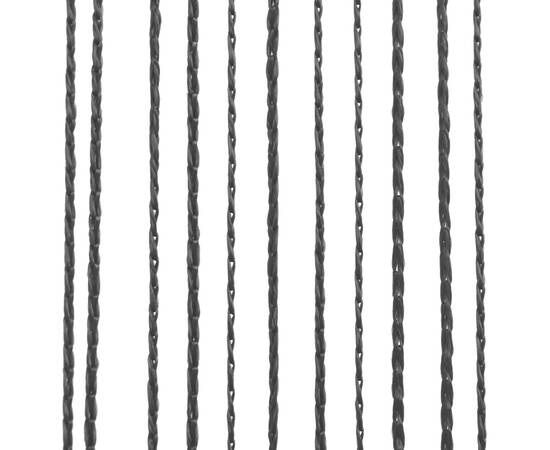 Draperii cu franjuri, 2 buc., 100 x 250 cm, negru, 4 image