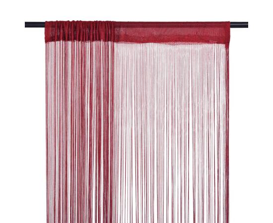 Draperii cu franjuri, 2 buc., 100 x 250 cm, roșu burgund