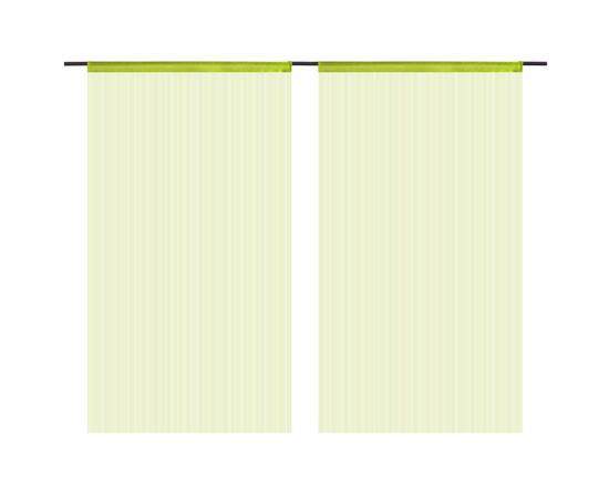 Draperii cu franjuri, 2 buc., 140 x 250 cm, verde, 2 image