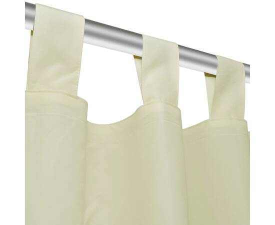 Draperii micro-satin cu bride, 140 x 225 cm, crem, 2 buc., 4 image