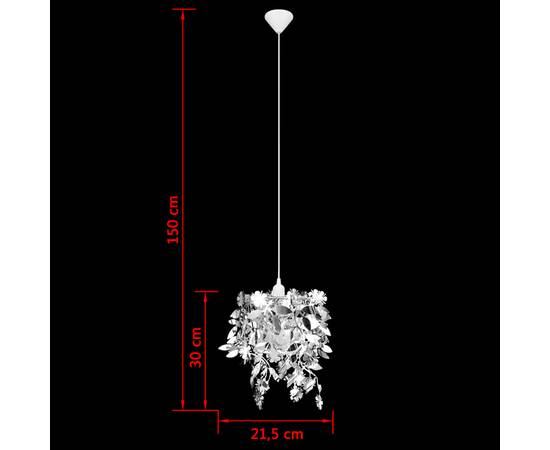 Lampă tip candelabru, cu frunze strălucitoare, 21,5 x 30 cm, argintiu, 9 image
