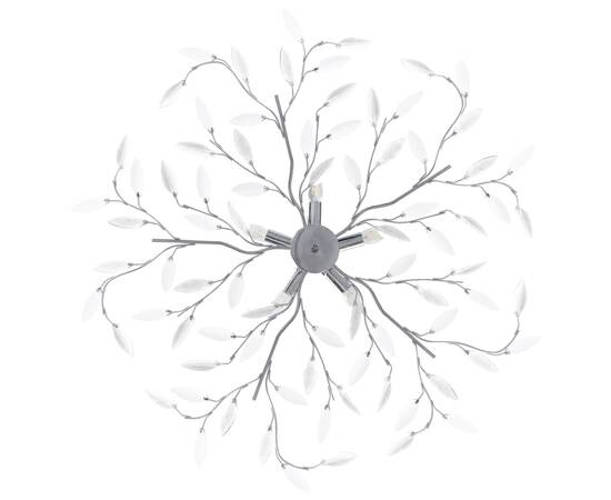 Lustră cu brațe tip frunze cristal acrilic alb 5 becuri e14, 3 image
