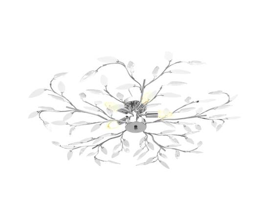 Lustră cu brațe tip frunze cristal acrilic alb 5 becuri e14, 2 image