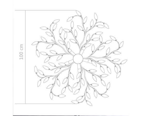 Lustră cu brațe tip frunze cristal acrilic alb 5 becuri e14, 6 image
