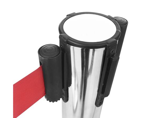 Barieră bandă retractabilă, roșu, 200 cm, 3 image