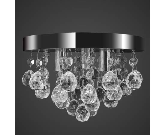 Candelabru cu cristale, design cromat, 4 image