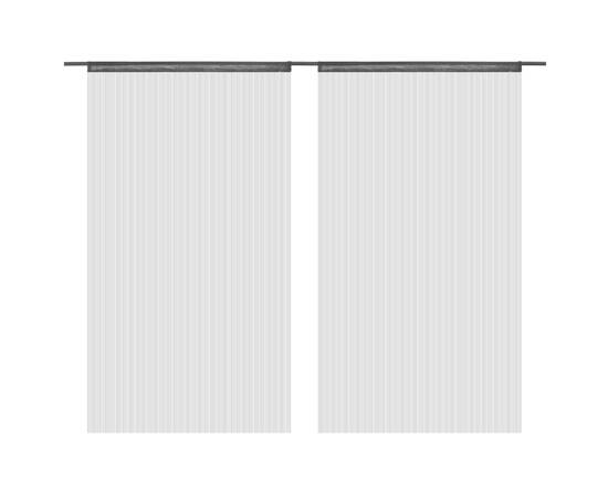 Draperii cu franjuri, 2 buc., 140 x 250 cm, negru, 2 image