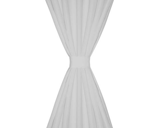 Draperii micro-satin cu bride, 2 buc., 140 x 225 cm, alb, 3 image