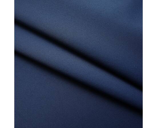 Draperii opace cu cârlige, 2 buc., albastru, 140 x 175 cm, 3 image