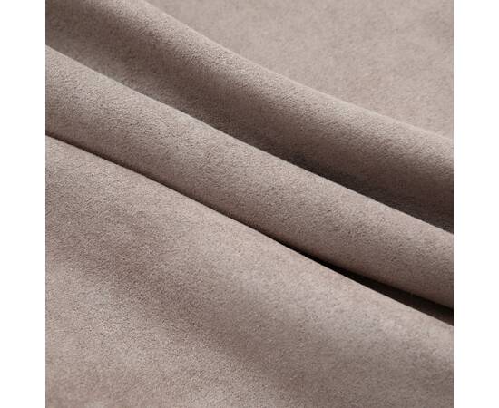 Draperii opace cu inele metalice, 2 buc., gri taupe, 140x175 cm, 4 image