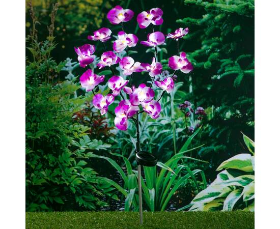 Hi lumină solară orhidee de grădină, led, 75 cm