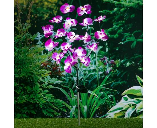 Hi lumină solară orhidee de grădină, led, 75 cm, 2 image
