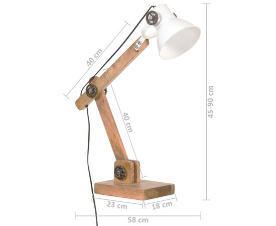 Lampă de birou industrială, alb, 58x18x90 cm, e27, rotund, 11 image