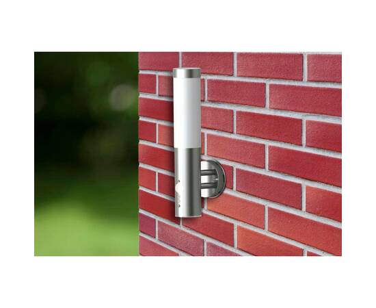 Lampă de perete exterior cu senzor de mișcare, oțel inoxidabil, 2 image