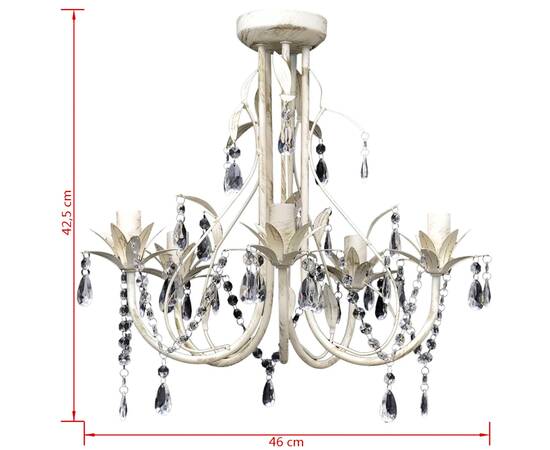 Lampă de plafon suspendată, candelabru cristal, elegant, 5 becuri, 5 image