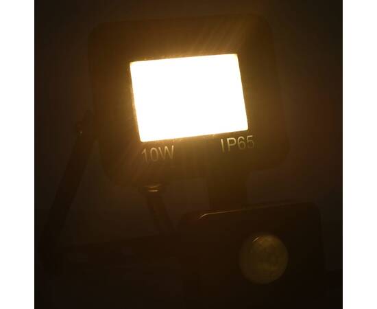 Proiector led cu senzor, 10 w, alb cald, 2 image