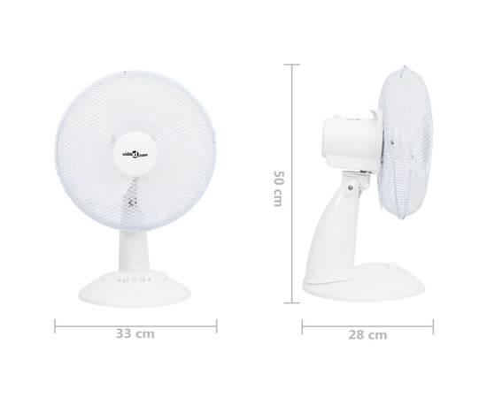 Ventilator de masă cu 3 viteze, alb, 30 cm, 40 w, 9 image