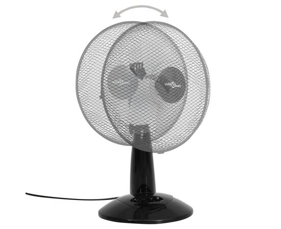 Ventilator de masă cu 3 viteze, negru, 30 cm, 40 w, 6 image