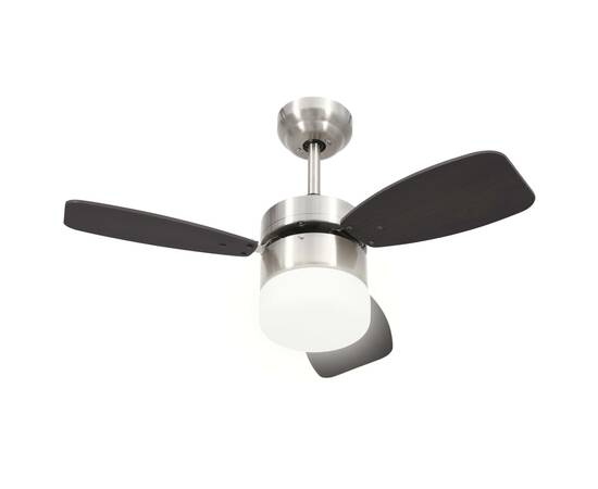 Ventilator tavan cu iluminare și telecomandă, maro închis, 76cm, 4 image