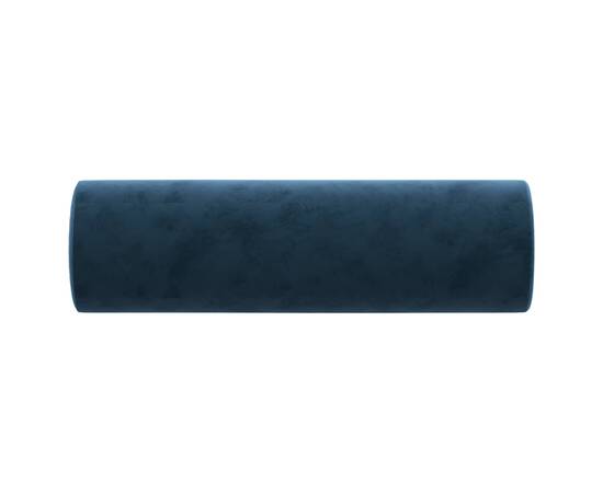 Perne decorative, 2 buc., albastru, Ø15x50 cm, catifea, 4 image