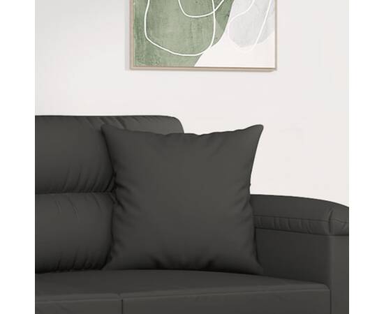 Perne decorative, 2 buc., gri închis, 40x40 cm, microfibră, 5 image