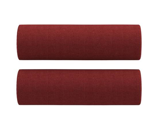 Perne decorative, 2 buc., roșu vin, Ø15x50 cm, textil, 2 image