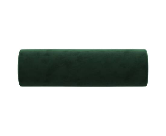 Perne decorative, 2 buc., verde închis, Ø15x50 cm, catifea, 4 image