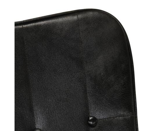 Scaun balansoar cu taburet, negru, piele naturală, 5 image