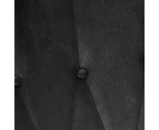 Scaun balansoar cu taburet, negru, piele naturală, 6 image