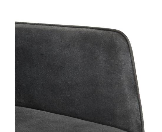 Scaun balansoar cu taburet, negru vintage, pânză, 7 image