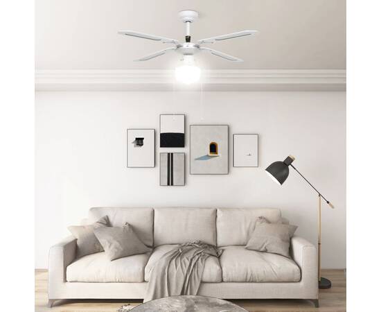 Ventilator de tavan cu iluminare, alb, 106 cm, 3 image