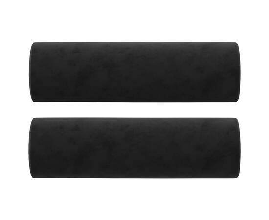 Perne decorative, 2 buc., negru, Ø15x50 cm, catifea, 2 image