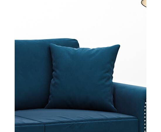 Perne decorative, 2 buc., albastru, 40x40 cm, catifea, 5 image