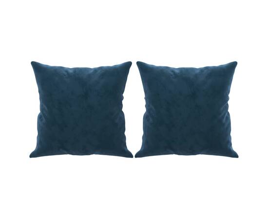 Perne decorative, 2 buc., albastru, 40x40 cm, catifea, 2 image