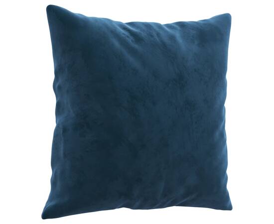 Perne decorative, 2 buc., albastru, 40x40 cm, catifea, 3 image