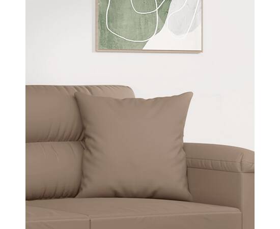Perne decorative, 2 buc., gri taupe, 40x40 cm, microfibră, 5 image