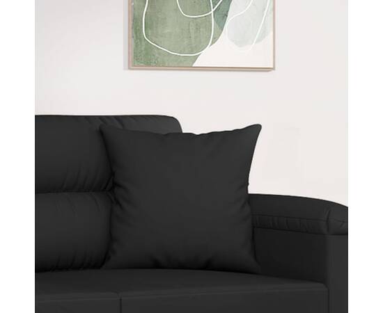 Perne decorative, 2 buc., negru, 40x40 cm, microfibră, 5 image