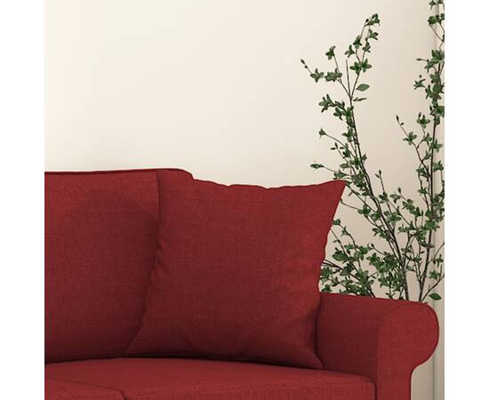 Perne decorative, 2 buc., roșu vin, 40x40 cm, material textil, 5 image