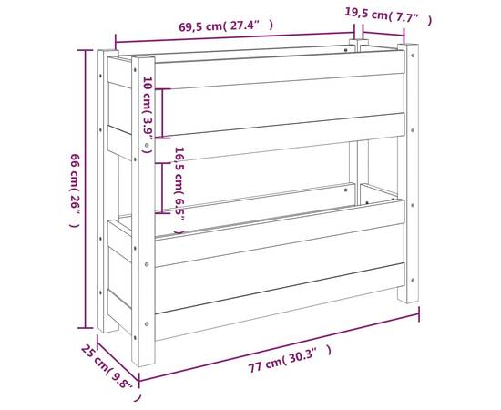 Jardinieră, 77x25x66 cm, lemn masiv de pin, 9 image