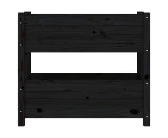 Jardinieră, negru, 77x25x66 cm, lemn masiv de pin, 5 image
