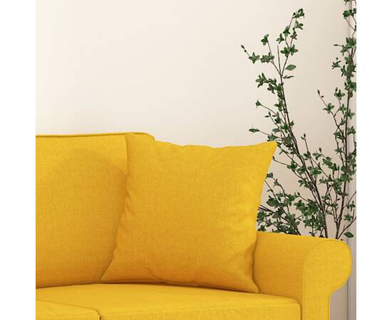 Perne decorative, 2 buc., galben deschis, 40x40 cm, 5 image