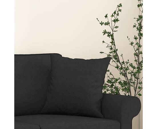 Perne decorative, 2 buc., negru, 40 x 40 cm, material textil, 5 image