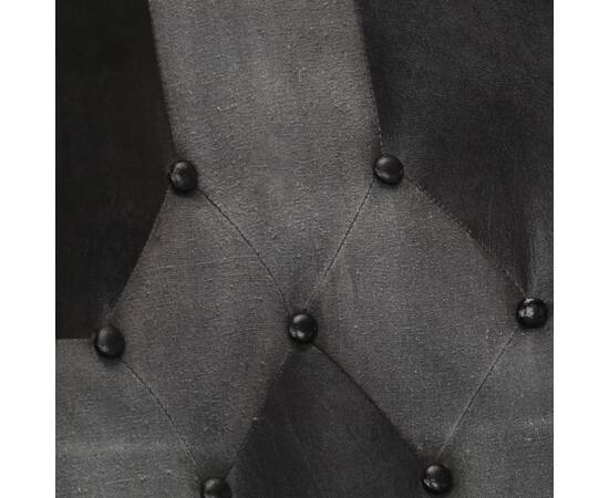 Scaun balansoar, negru, piele naturală și pânză, 6 image