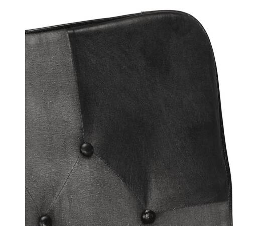 Scaun balansoar, negru, piele naturală și pânză, 5 image