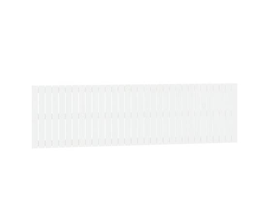 Tăblie de pat pentru perete, alb, 204x3x60 cm, lemn masiv pin, 2 image